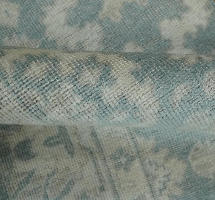 Antique Style Ivory and Gray Hand Knotted Traditional Oushak 2x4 wool Bedside Rug - The Rug Decor