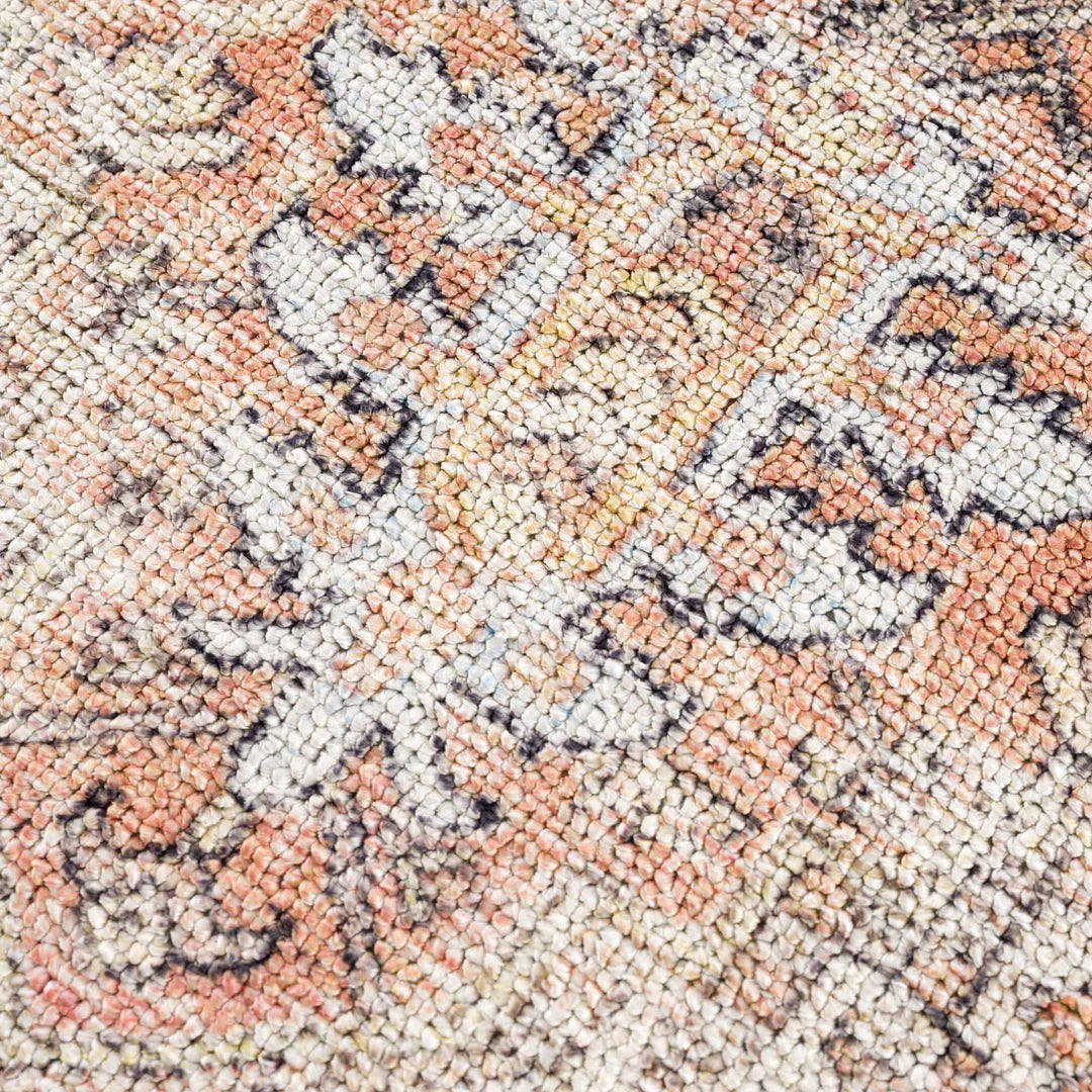 Antique style Rust, Blue, Beige and Charcoal Traditional Heriz Washable Area Rug - The Rug Decor