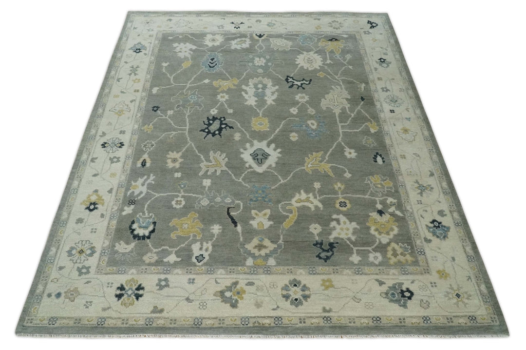 Antique Taupe Silver and Beige Oushak 6x9, 8x10, 9x12, 10x14 and 12x15 Traditional Persian Oushak Wool Rug | NT7 - The Rug Decor