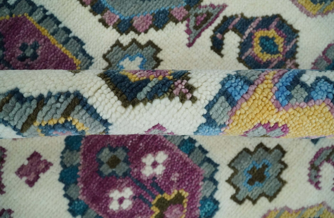 Antique Turkish 8x10, 9x12, 10x14 and 12x15 Hand Knotted Ivory, Gold and Pink Persian Rug | TRDCP1072 - The Rug Decor