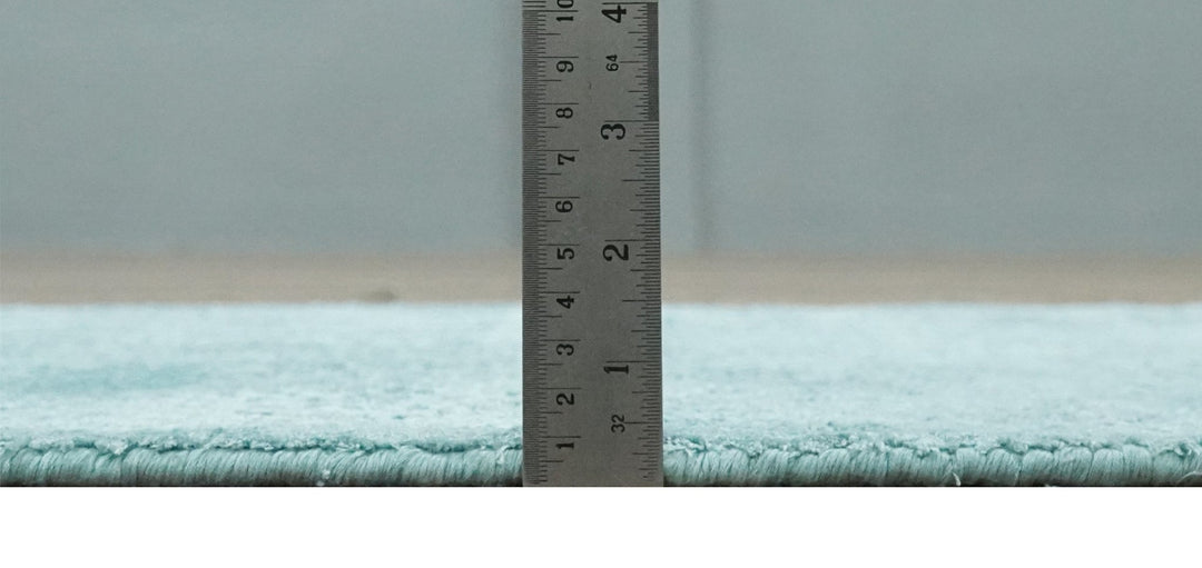 Aqua 2x4 Modern Geometrical Cross Square Hand Made Blue Art silk Area Rug | N4624 - The Rug Decor