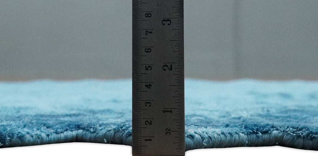 Art Silk 4x4 Round Modern Blue blended Art Silk Rug entryway, bedside rug - The Rug Decor