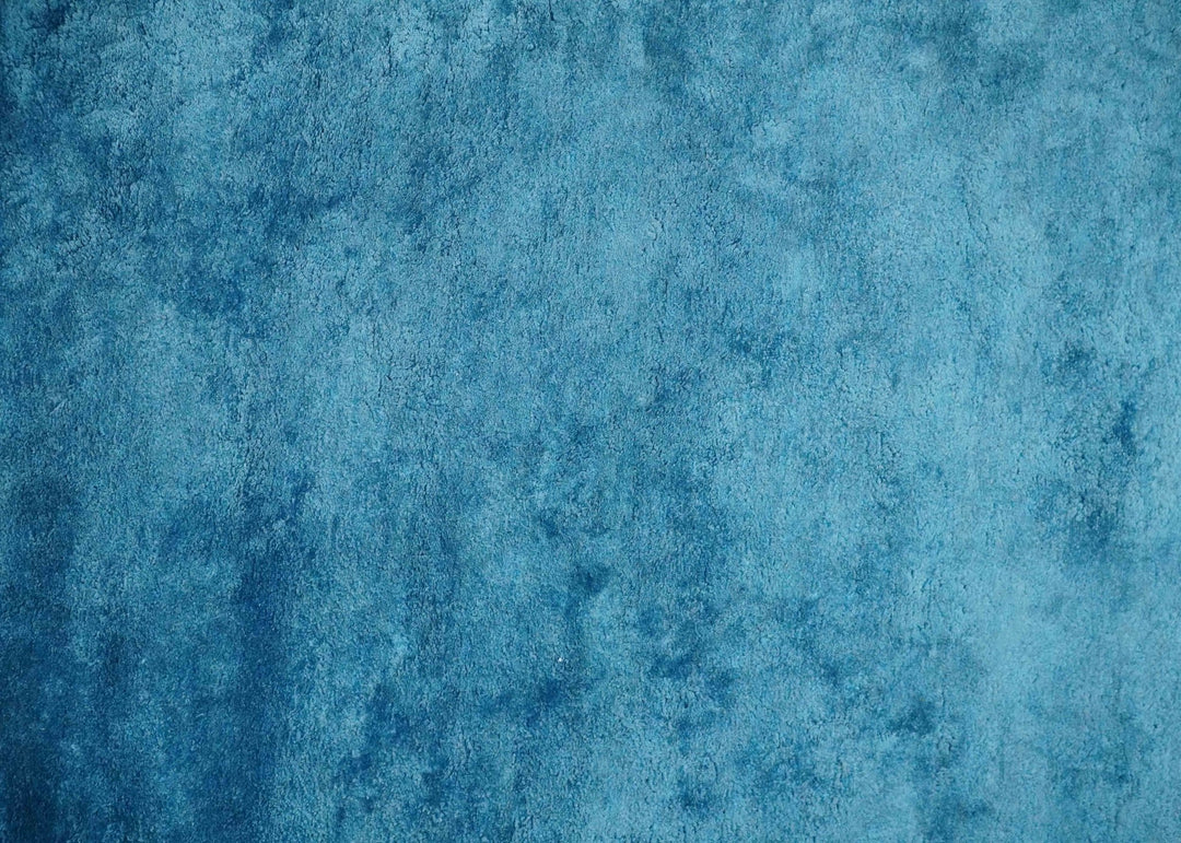 Art Silk 4x4 Round Modern Blue blended Art Silk Rug entryway, bedside rug - The Rug Decor