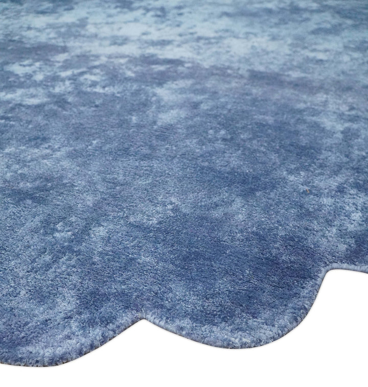 Art Silk 6x6 Round Modern Solid Violet Rug, entryway, bedside, living room rug | VIS1 - The Rug Decor