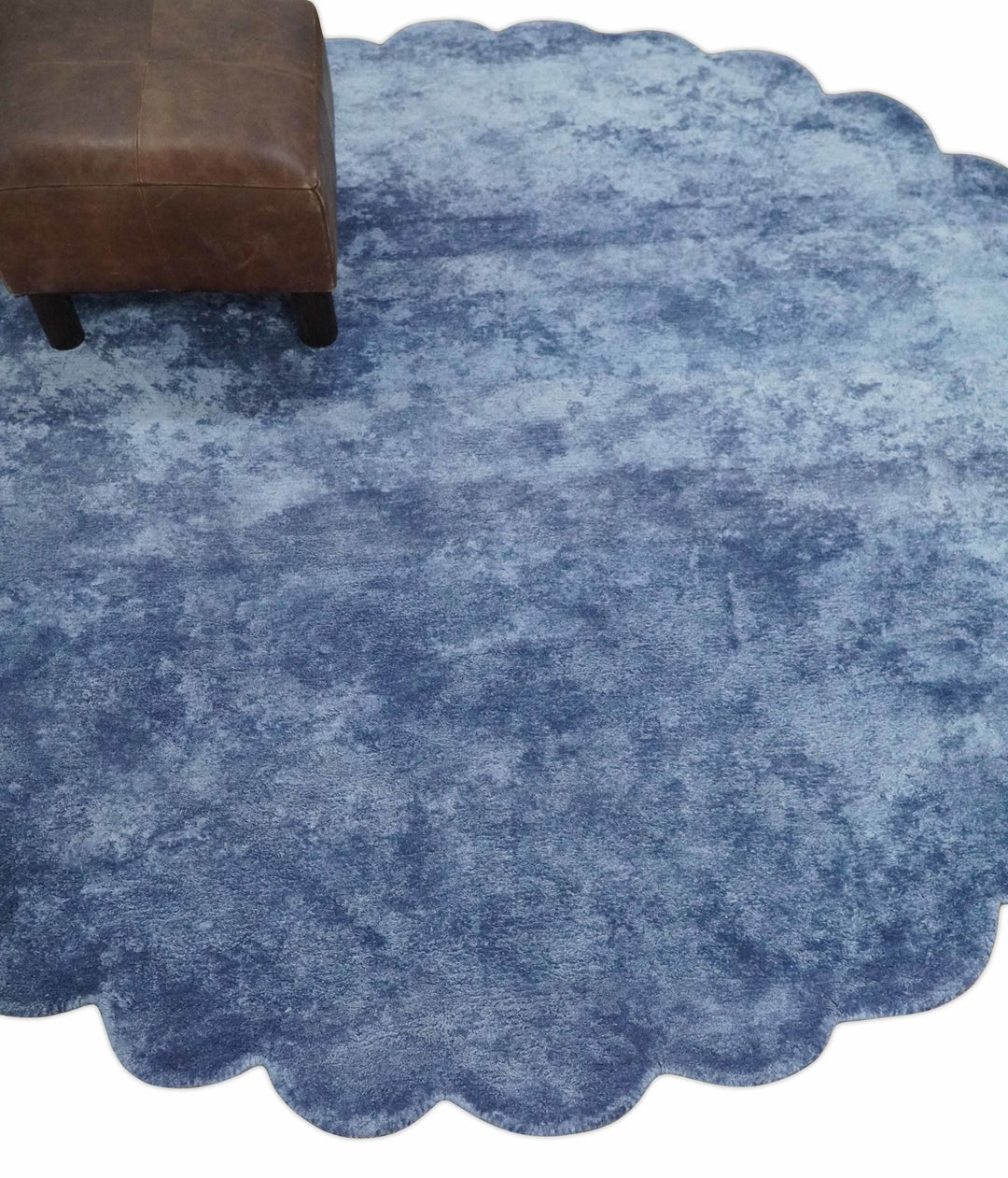 Art Silk 6x6 Round Modern Solid Violet Rug, entryway, bedside, living room rug | VIS1 - The Rug Decor