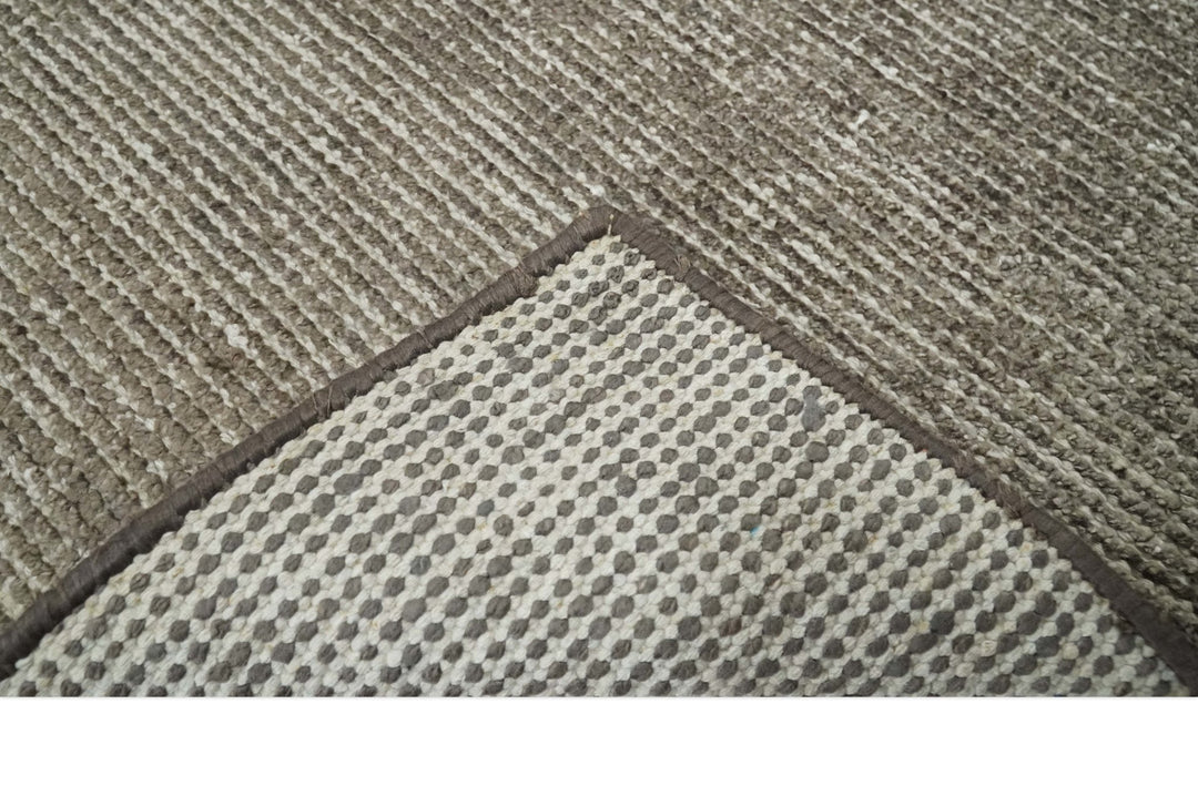 Bamboo Silk 2x3 Hand Knotted Solid Brown Rug, Low Pile, No Shedding | N6123 - The Rug Decor