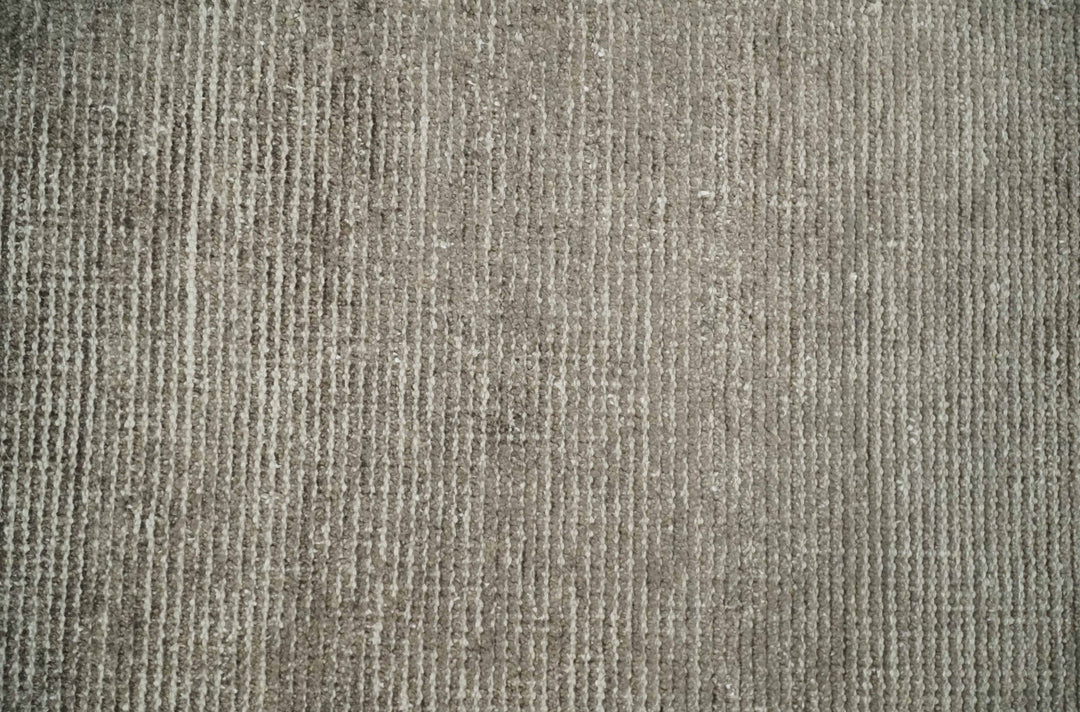 Bamboo Silk 2x3 Hand Knotted Solid Brown Rug, Low Pile, No Shedding | N6123 - The Rug Decor