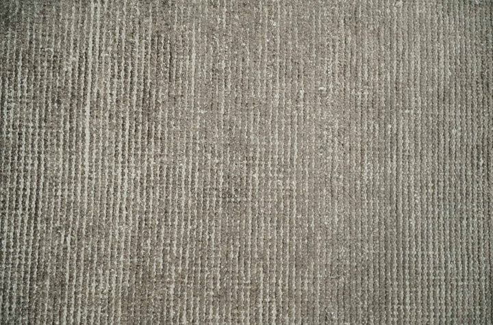 Bamboo Silk 2x3 Hand Knotted Solid Brown Rug, Low Pile, No Shedding | N6123 - The Rug Decor