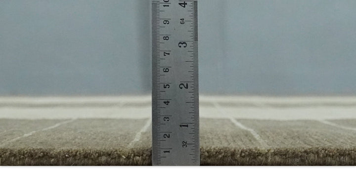 Beige and Brown Modern Geometrical Hand loom 5x8 wool and Art Silk area Rug - The Rug Decor