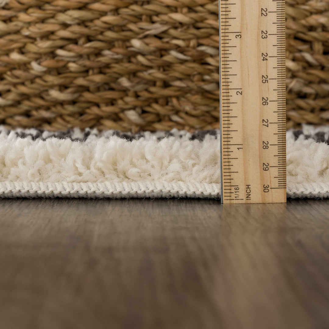 Beige and Charcoal Geometrical Design Moroccan Style Tribal Trellis Rug - The Rug Decor