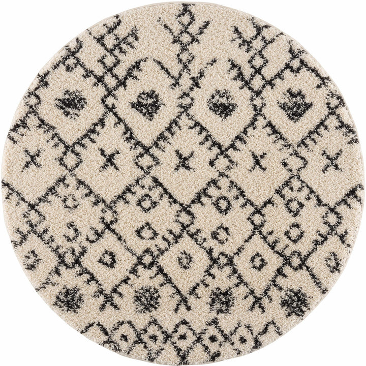 Beige and Charcoal Geometrical Design Moroccan Style Tribal Trellis Rug - The Rug Decor