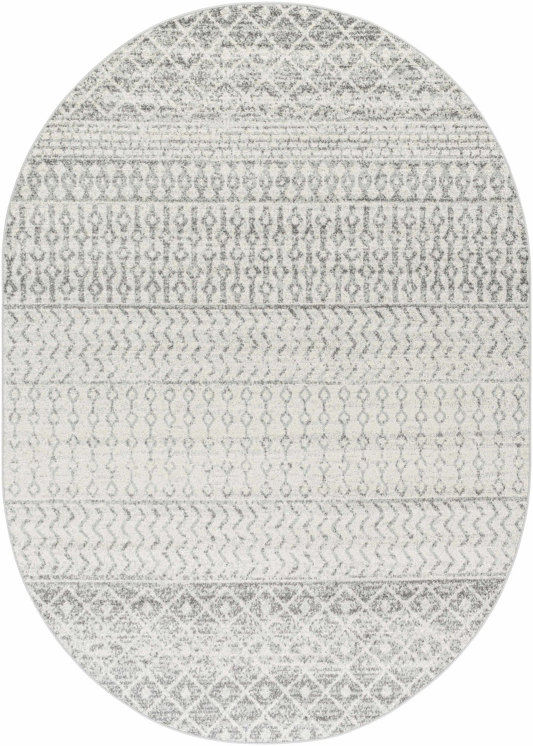 Beige and Gray Tribal Look Traditional Geometrical Design Multi Size Machine Woven Rug - The Rug Decor