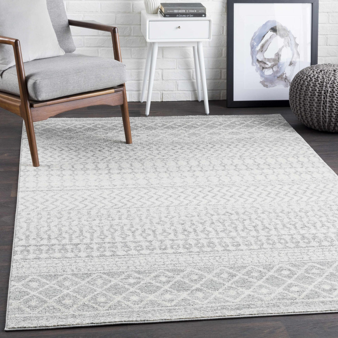 Beige and Gray Tribal Look Traditional Geometrical Design Multi Size Machine Woven Rug - The Rug Decor