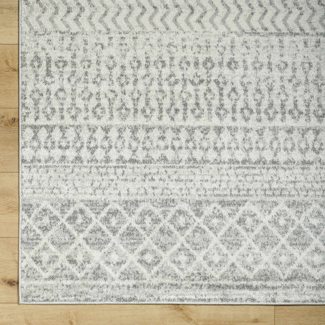 Beige and Gray Tribal Look Traditional Geometrical Design Multi Size Machine Woven Rug - The Rug Decor