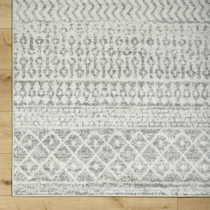 Beige and Gray Tribal Look Traditional Geometrical Design Multi Size Machine Woven Rug - The Rug Decor