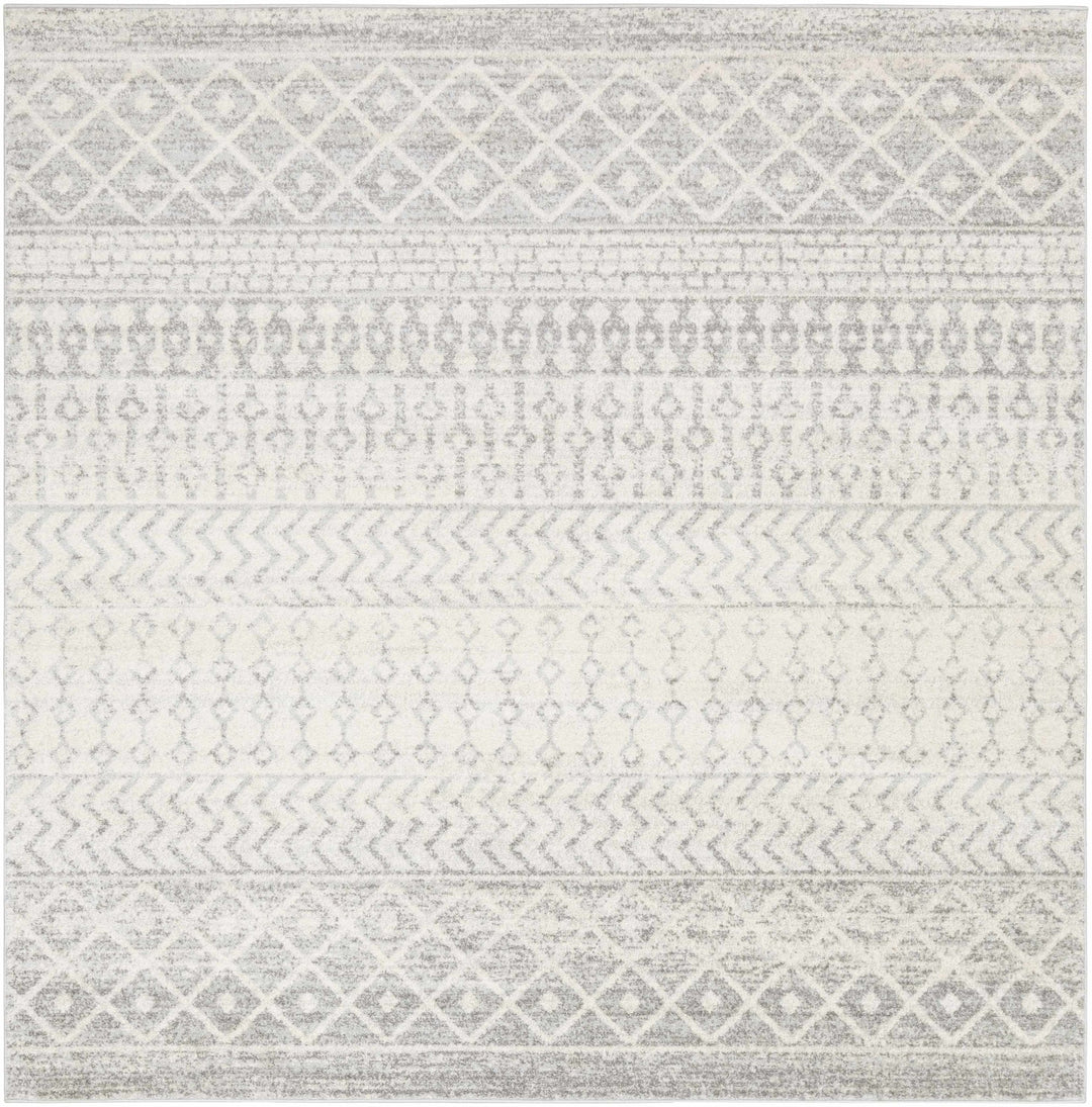 Beige and Gray Tribal Look Traditional Geometrical Design Multi Size Machine Woven Rug - The Rug Decor