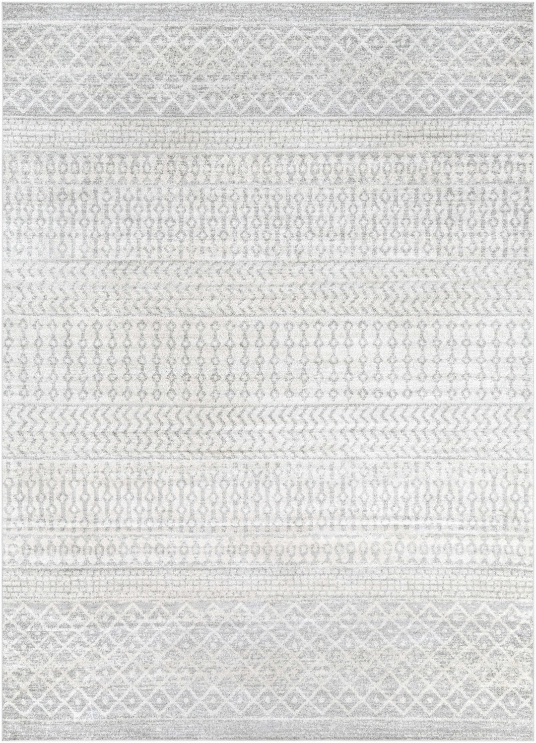 Beige and Gray Tribal Look Traditional Geometrical Design Multi Size Machine Woven Rug - The Rug Decor