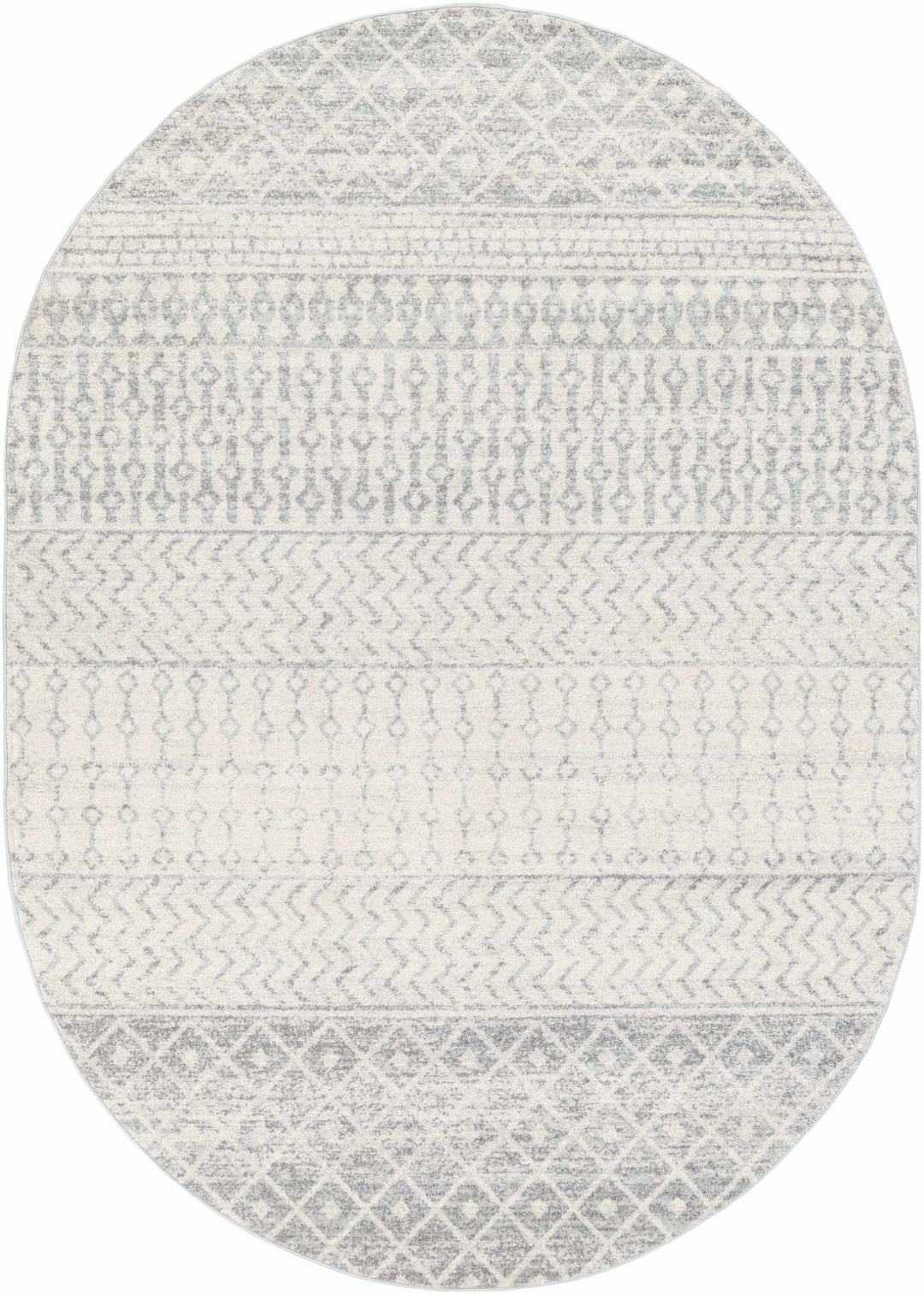 Beige and Gray Tribal Look Traditional Geometrical Design Multi Size Machine Woven Rug - The Rug Decor
