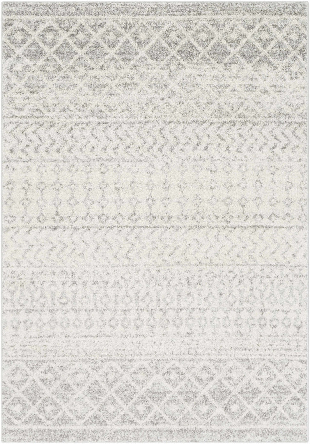 Beige and Gray Tribal Look Traditional Geometrical Design Multi Size Machine Woven Rug - The Rug Decor