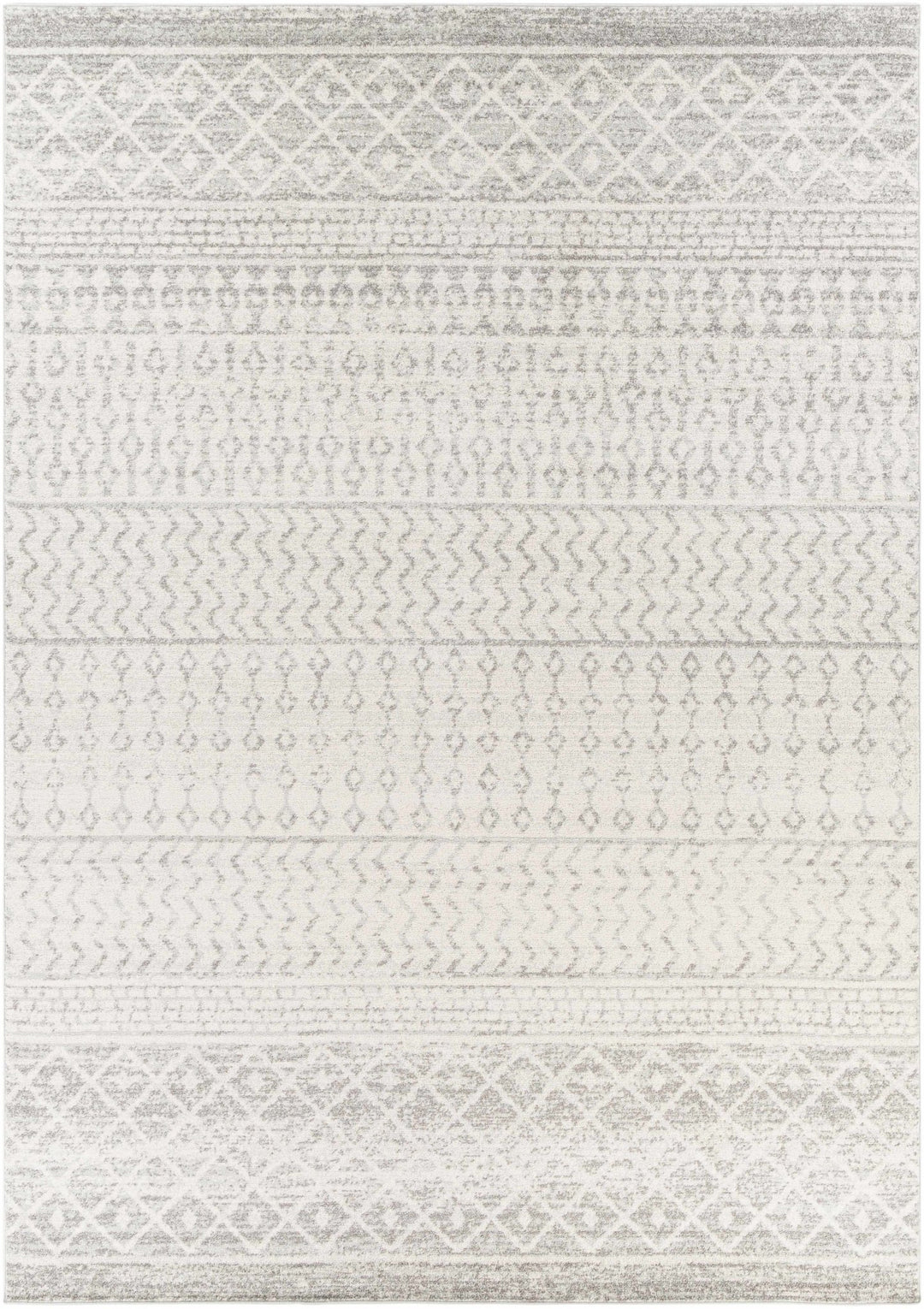 Beige and Gray Tribal Look Traditional Geometrical Design Multi Size Machine Woven Rug - The Rug Decor
