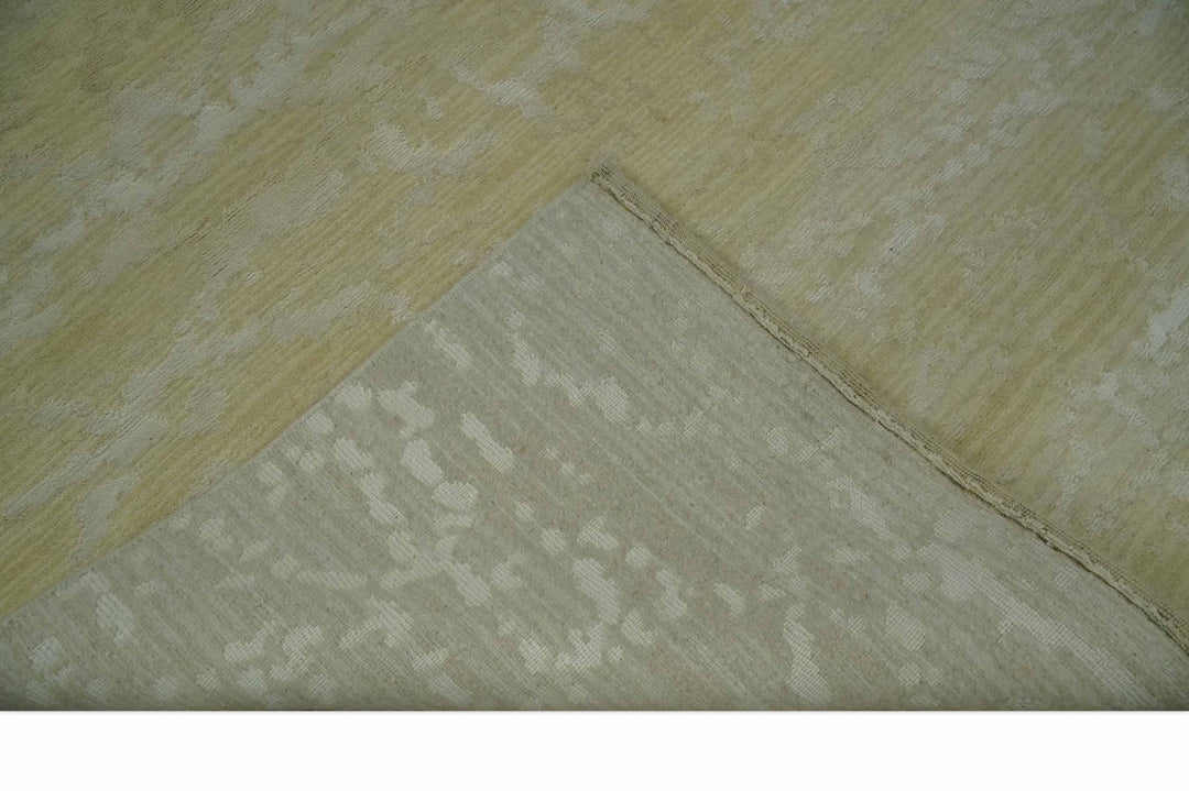 Beige and Ivory Modern Abstract Hand loom 5x8 wool And Art Silk Area Rug - The Rug Decor