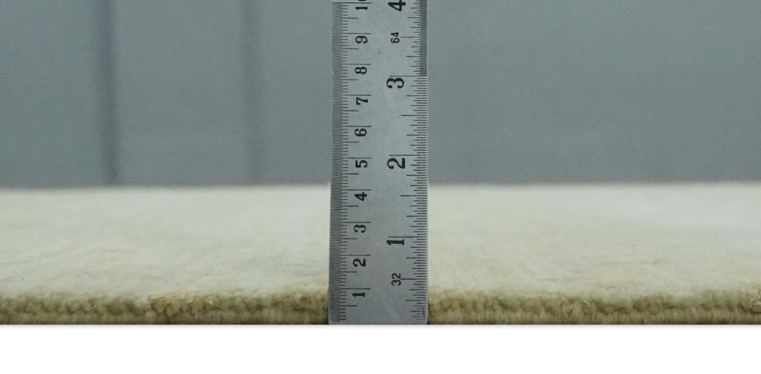 Beige and Ivory Modern Abstract Hand loom 5x8 wool And Art Silk Area Rug - The Rug Decor