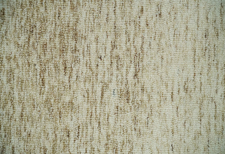 Beige and Ivory Shaded Solid Wool Hand Woven 2x3, 3x5, 5x8, 6x9, 8x10 and 9x12 Layering Area Rug | UL65 - The Rug Decor