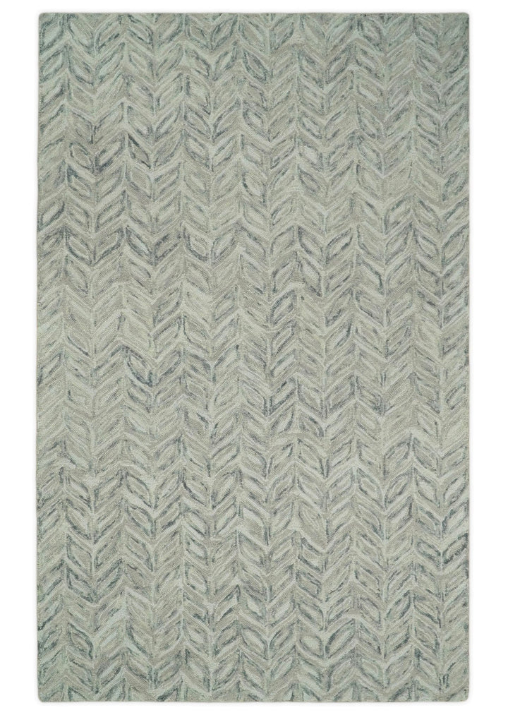Beige and Silver 6x9, 8x10, 9x12 Hand Tufted Modern Scandinavian Wool Loop Rug | ALCH1M - The Rug Decor