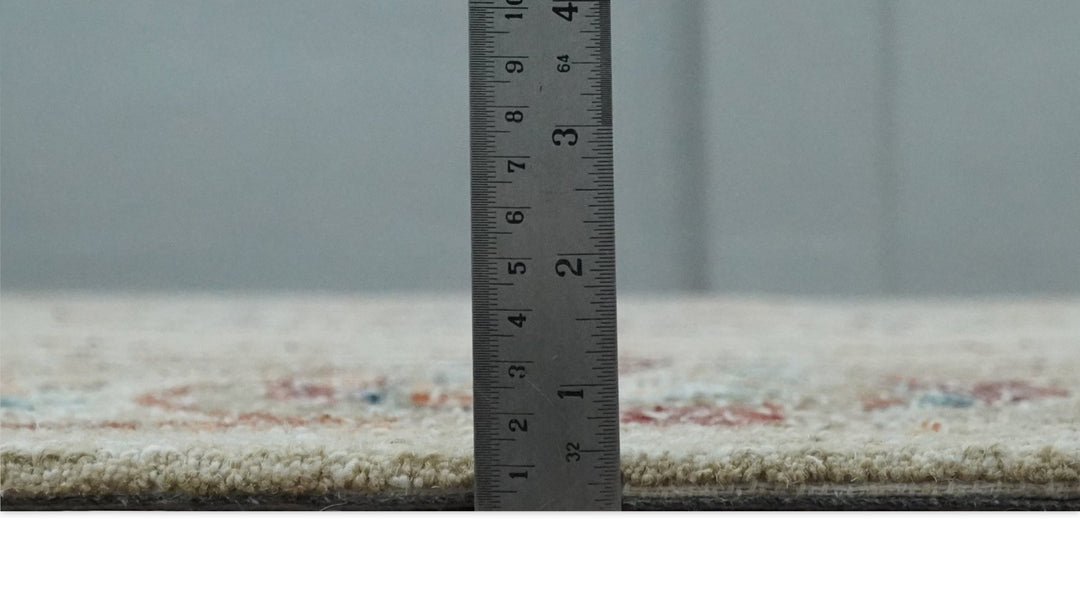 Beige, Brown and Blue Hand Tufted floral Aubusson design 8x10 wool Area Rug - The Rug Decor