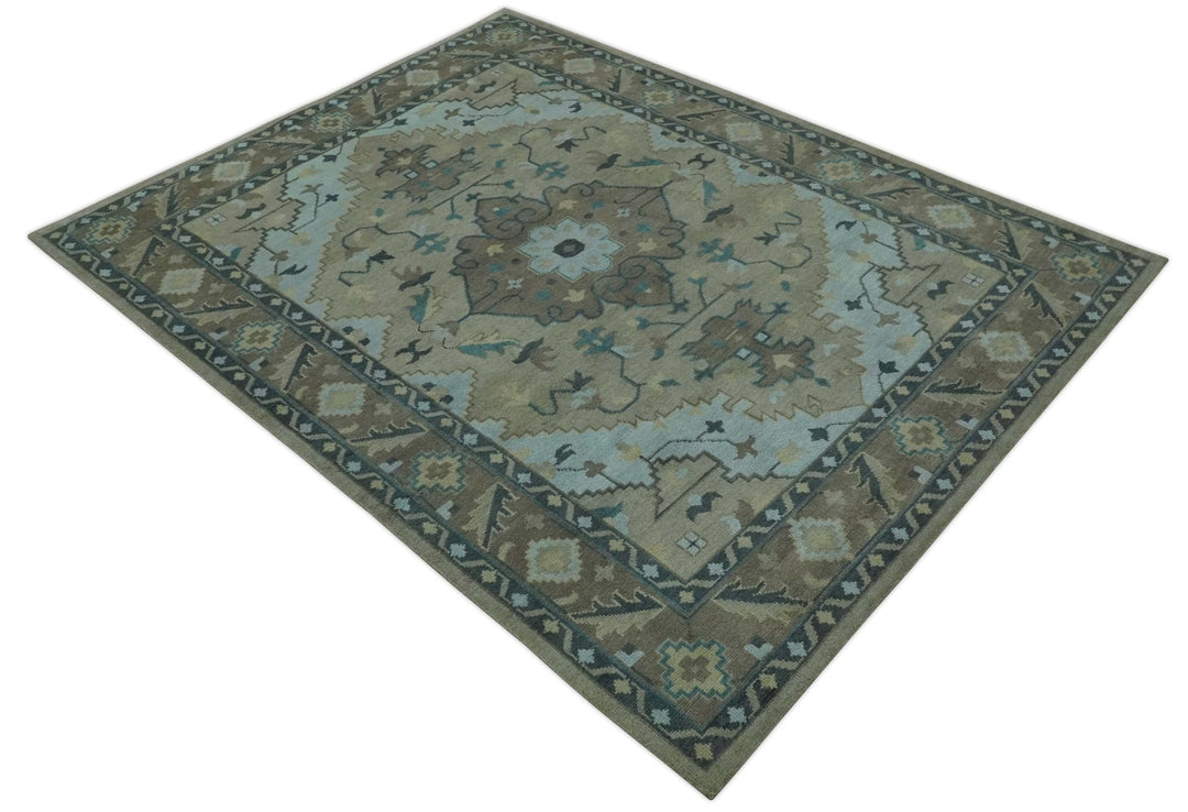 Beige, Brown and Silver Hand Knotted Traditional Multi size wool Area Rug - The Rug Decor