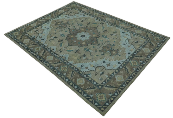 Beige, Brown and Silver Hand Knotted Traditional Multi size wool Area Rug - The Rug Decor