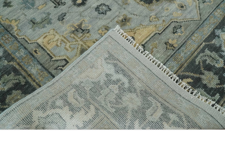Beige, Gray and Charcoal Hand Knotted Antique 5x8, 6x9, 8x10, 9x12, 10x14 and 12x15 Traditional Heriz Serapi Wool Rug | TRDCP994810 - The Rug Decor