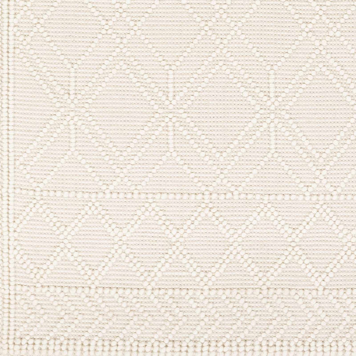 Beige Hand Woven Woolen Chunky and Soft Trellis Wool Area Rug - The Rug Decor