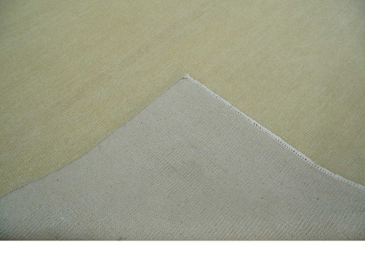 Beige Modern Solid Hand knotted 8x10 wool Area Rug - The Rug Decor