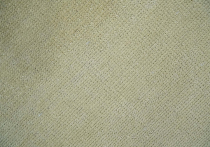 Beige Modern Solid Hand knotted 8x10 wool Area Rug - The Rug Decor