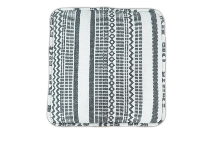 Black and White Handmade Block Printed cotton Pouf | Comfortable Chair or Footrest | TRD127 - The Rug Decor