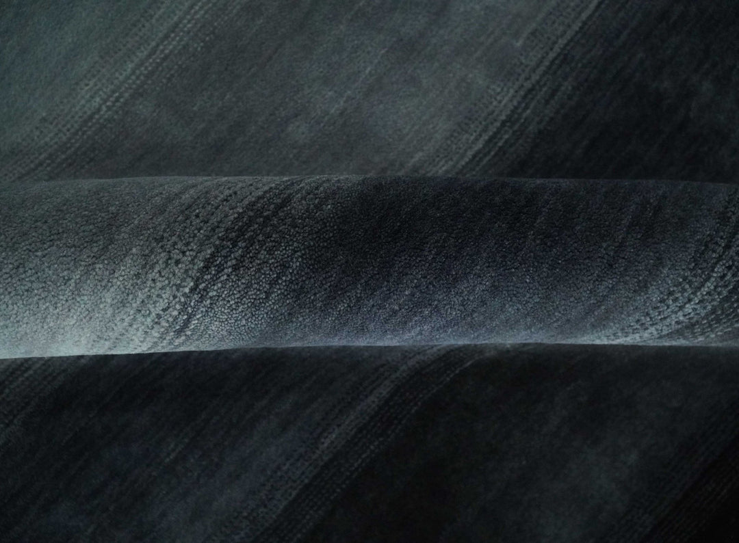 Black, Charcoal and Gray Striped Wool Hand Woven Southwestern Lori Gabbeh Rug| KNT24 - The Rug Decor