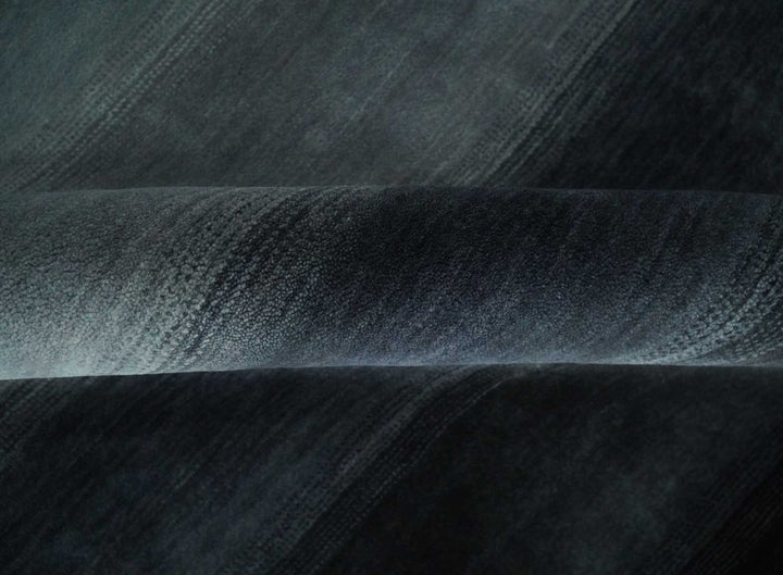 Black, Charcoal and Gray Striped Wool Hand Woven Southwestern Lori Gabbeh Rug| KNT24 - The Rug Decor