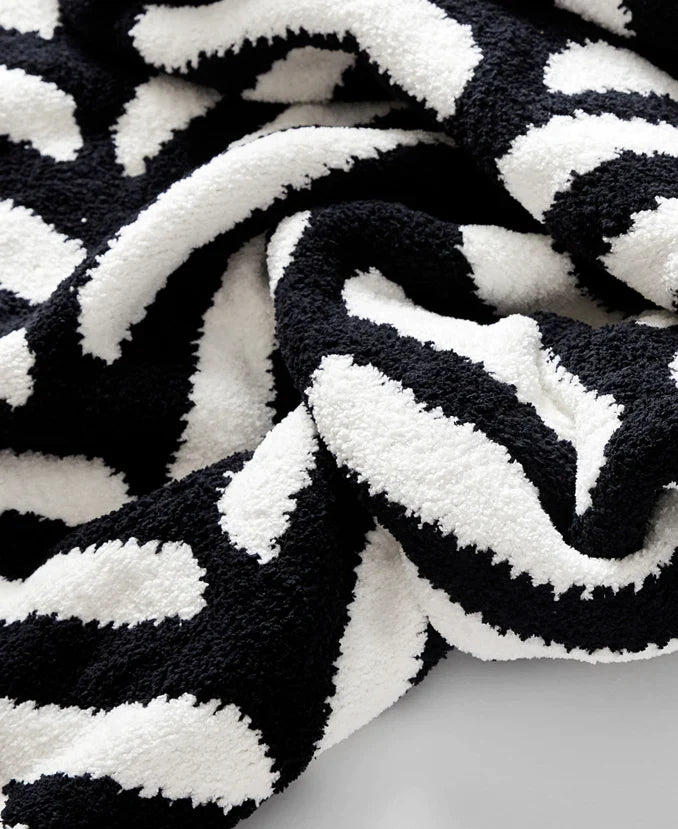 Black-Off White, Cloud Gray-Off White and Taupe-Off White Chevron Tulum Throw - The Rug Decor