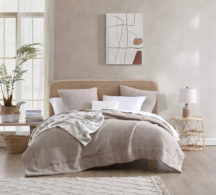 Black-Off White, Cloud Gray-Off White and Taupe-Off White Chevron Tulum Throw - The Rug Decor