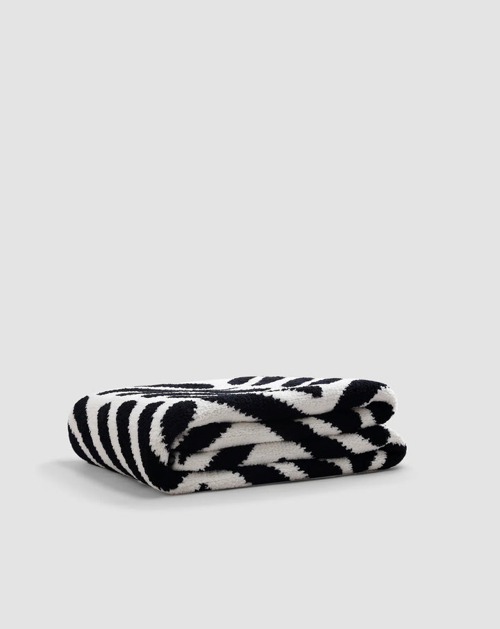Black-Off White, Cloud Gray-Off White and Taupe-Off White Chevron Tulum Throw - The Rug Decor