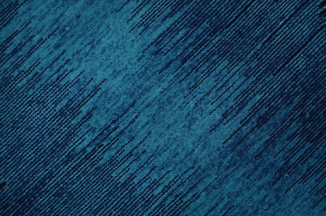 Blue Abstract Wool Hand Woven Southwestern Lori Gabbeh Rug| KNT37 - The Rug Decor