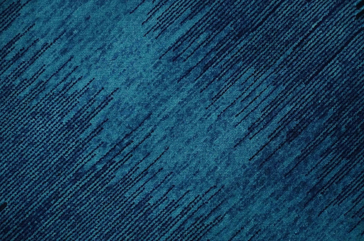 Blue Abstract Wool Hand Woven Southwestern Lori Gabbeh Rug| KNT37 - The Rug Decor