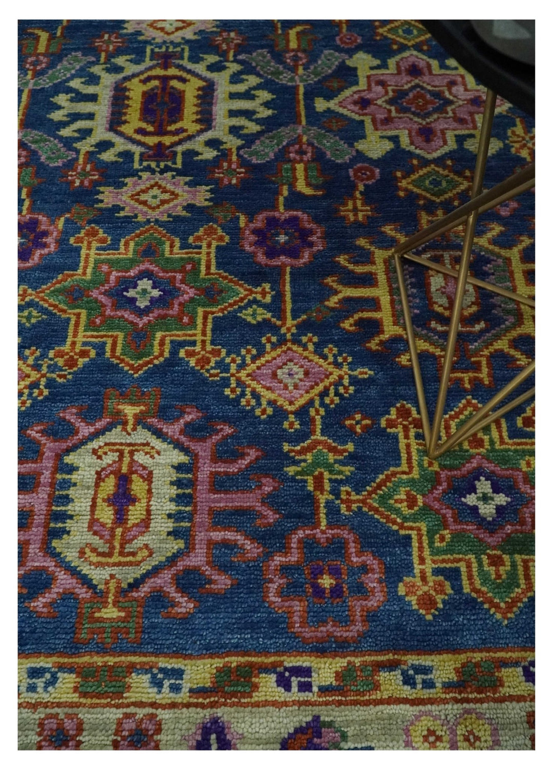 Blue and Beige Traditional Turkish Design Wool Hand Knotted Multi Sizes Area Rug - The Rug Decor