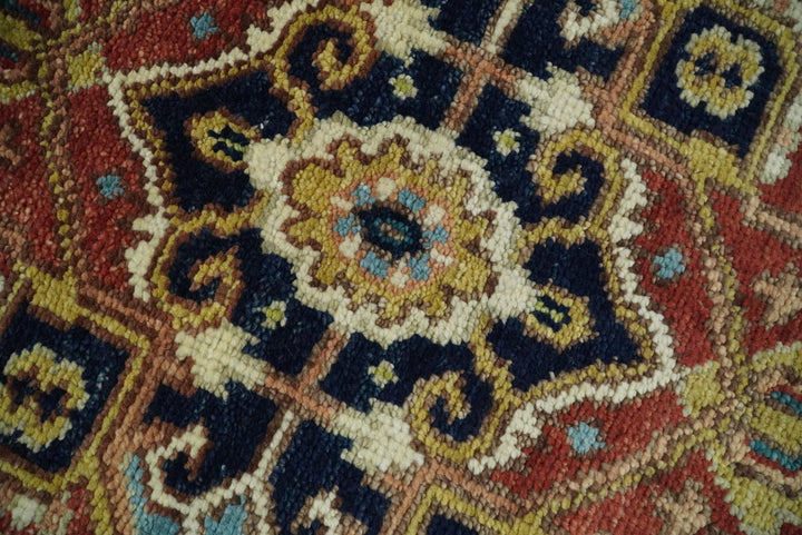 Blue and Rust Hand Knotted 8x10, 9x12, 10x14 and 12x15 Wool Antique Area Rug - The Rug Decor