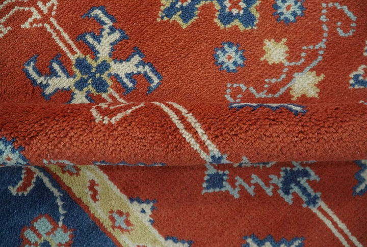 Brown, Blue and Beige Traditional Oriental Hand Knotted Multi Size Wool Area Rug - The Rug Decor