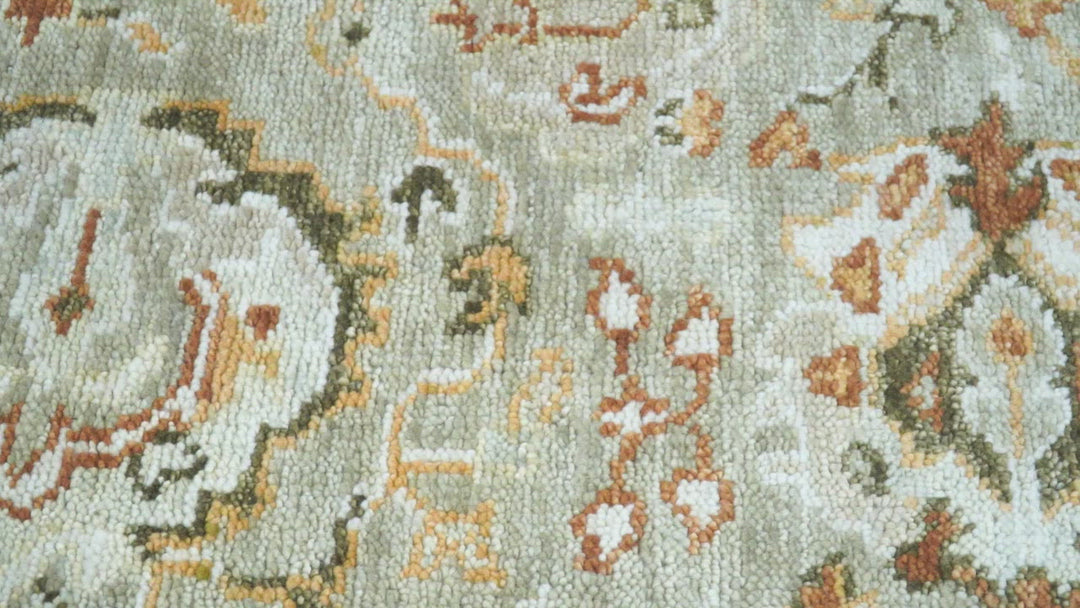 Hand Knotted Antique Peach and Beige Traditional Oushak Custom Made Wool Area Rug