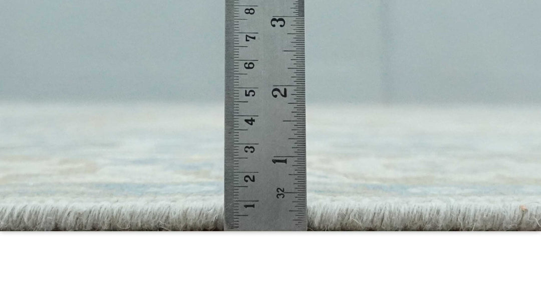 Cappadocia Rug 8x10 Hand Knotted Turkish Blue, Beige and Ivory Traditional Antique Persian Low Pile Area Rug | AC31810 - The Rug Decor