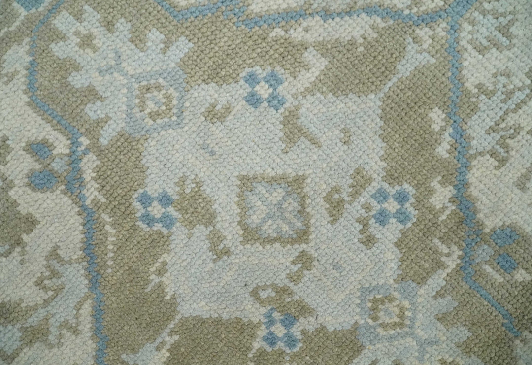 Cappadocia Rug 8x10 Hand Knotted Turkish Blue, Beige and Ivory Traditional Antique Persian Low Pile Area Rug | AC31810 - The Rug Decor