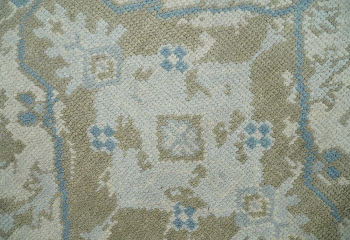 Cappadocia Rug 8x10 Hand Knotted Turkish Blue, Beige and Ivory Traditional Antique Persian Low Pile Area Rug | AC31810 - The Rug Decor